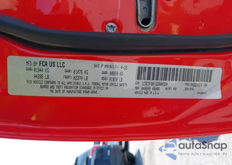 2016 Dodge Dart Sxt z USA, uszkodzony, nr VIN 1C3CDFBB1GD680324